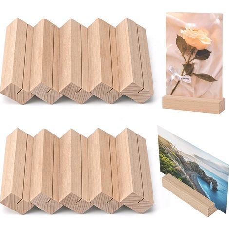 10 pièces porte carte bois,porte photo,porte menu,porte nom table,support bois,Pour les mariages et les fêtes (1/5)