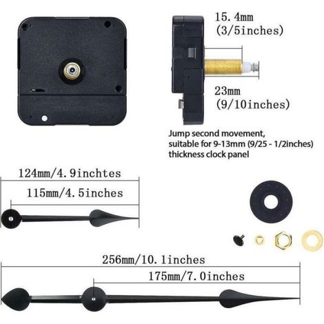 Moteur D'Horloge - Mouvement À Quartz À Haut Couple - Arbre Long 23 mm - Pour Aiguilles Jusqu'à 450 mm - 1 Pièce (1/4)