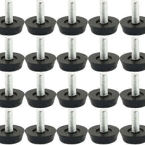 Pieds de nivellement noirs pour meubles, filetage M6, lot de 4 (1/5)