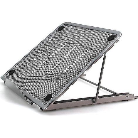 Support pour ordinateur portable, support ventilé pour ordinateur portable, support pour ordinateur portable, table de chevet pliable, légère et réglable, ergonomique (argent) (1/5)
