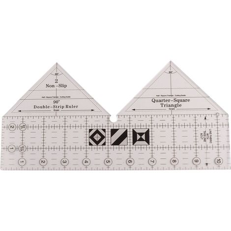 Règle à couture transparente antidérapante avec grille - Angles 45/60/90 degrés double bande (1/5)