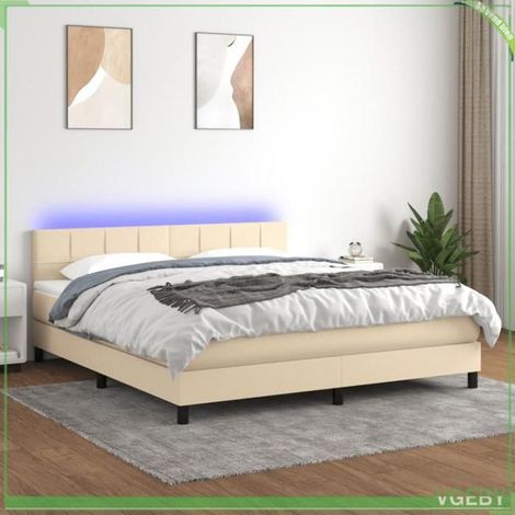Sommier tapissier avec matelas et LED - FAF7291712410697 - 160x200 cm - Matelas 20 cm ressorts ensachés - Bande LED (1/5)