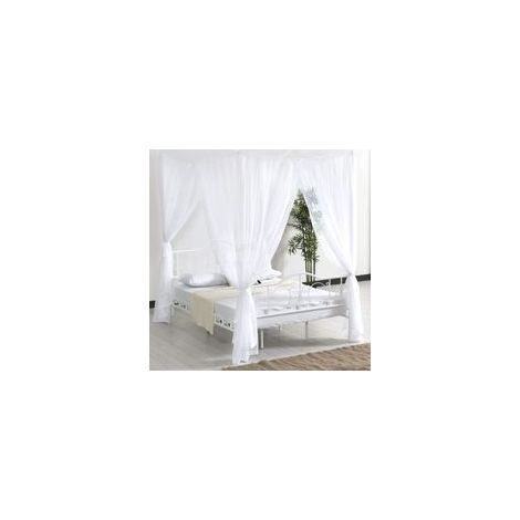 Moustiquaire de Lit, Grand Moustiquaire à Quatre Portes pour Soler Efficacement Les Moustiques, Moustiquaire Filet Baldaquin pour Lit Double et Lit Simple (190 x 240 x 210 cm) (1/5)