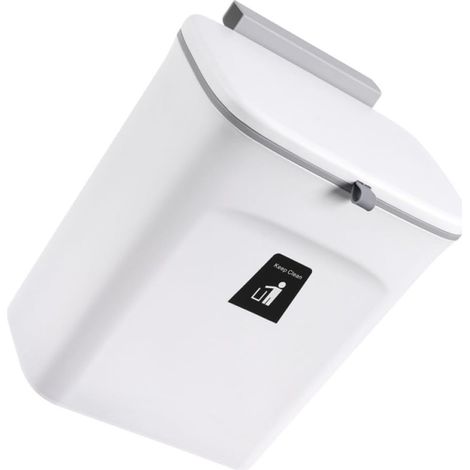 murale blanche avec couvercle en plastique capacité de 9 L (1/5)