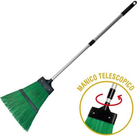 Escoba de jardín con manico telescópico 130