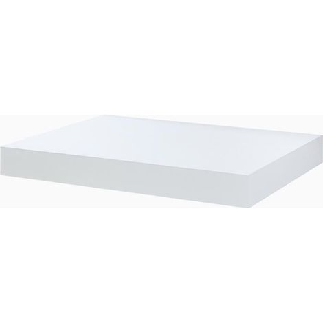 Milano Lurus 600mm Wall Mounted Bathroom Floating Shelf - White (No Basin)