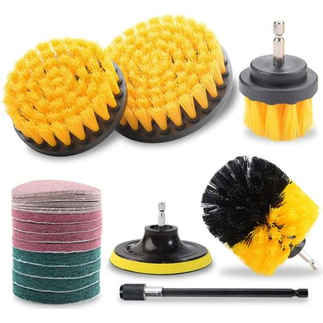 Ensemble de brosses de nettoyage pour perceuse, brosse de nettoyage électrique multi-usages avec rallonge pour salle de bain, cuisine, joints, baignoire, carrelage, coins, voiture (1/5)