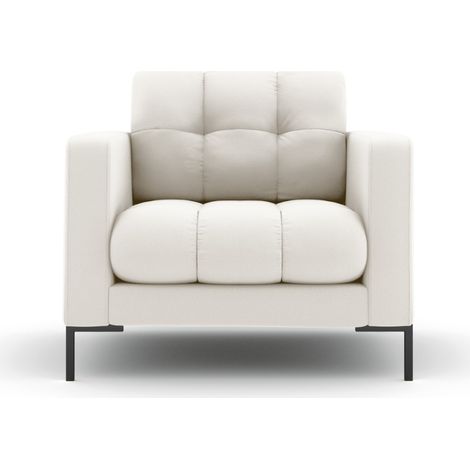 Fauteuil en tissu structurel beige clair (1/5)