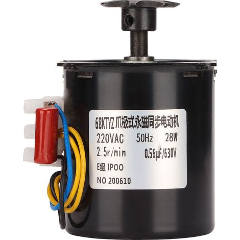 Moteur synchrone 28 W pour retournement d'œufs, avec engrenage, pour incubateur d'œufs de poules, canards, oies et autres oiseaux (220 V). (1/5)