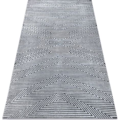 Tappeto Structural SIERRA G5013 tessuto piatto grigio - ZIGZAG, etnica grey 120x170 cm