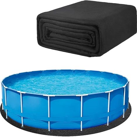 Tapis de Sol Piscine Ronde, 305cm Dalle de Piscine, Revêtement de Sol de Piscine, Tapis Piscine AntidéRapant et Ultra Absorbante, für Frame Pools (1/5)