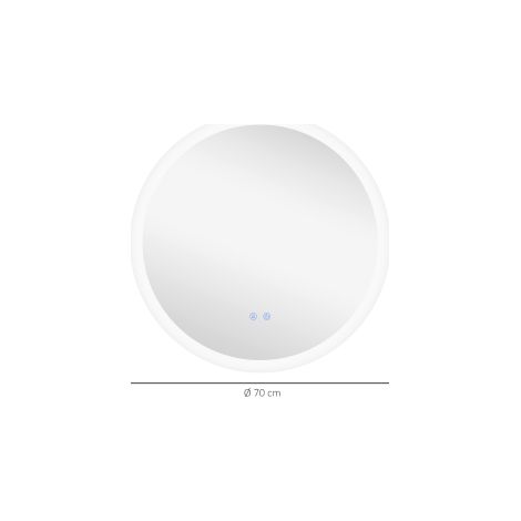 Miroir de salle de bain éclairé, miroir mural Ø70 cm avec 3 couleurs de lumière, IP44, interrupteur tactile, anti-buée pour salle de bain moderne (1/5)