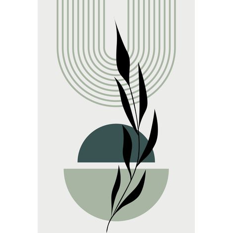 Papier peint panoramique - Feuille Boho - 130 cm x 193 cm (1/2)