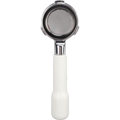 Porte-filtre à café sans fond à 3 oreilles de 58 mm pour cafetière Barsetto C2, en plastique blanc. (1/5)