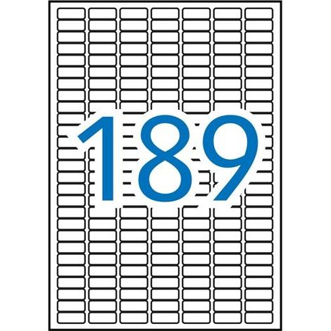 Etiquetas blancas opacas cantos romos tamaño 25,4 x 10,0 mm con adhesivo permanente. Pack con 20 hojas (3.780 etiquetas).
Características:
- Etiquetas