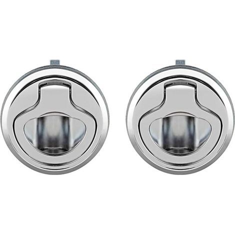 2 Pcs Loquet de Trappe Affleurant en Alliage de Zinc,Porte Affleurante Tirer la Trappe Slam Loquet Verrouillage pour Bateau Camping Car,Argent (1/5)