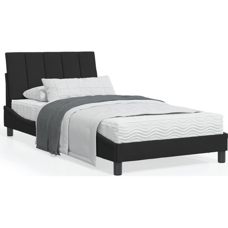 Cama con colchón Hanko terciopelo negro 100x200 cm vidaXL (1/5)