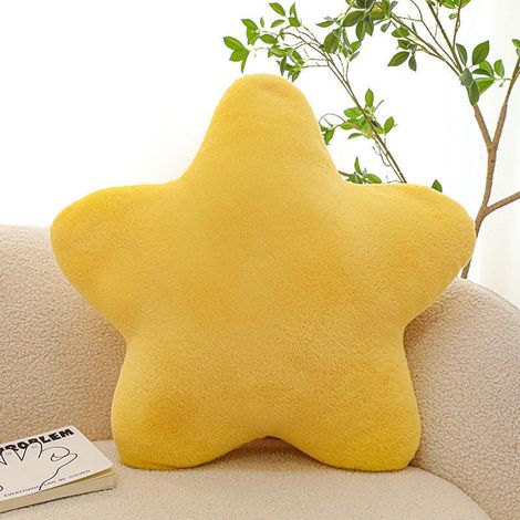 Coussin Étoile - Rembourrage Coton - Pour Chambre Enfants ou Salon - Disponible en 30 40 50 60 cm - Jaune - Unité (1/2)