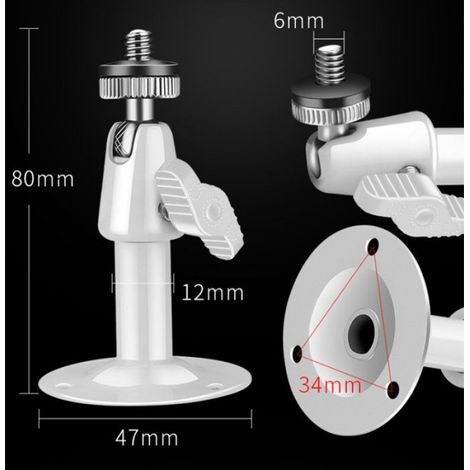 Support métallique caméra - 2 pièces Orientable à 360° Fixation murale Pour caméras de sécurité (1/4)