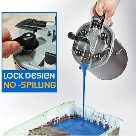 Couvercle réservoir peinture avec bec verseur anti-goutte, distributeur sans fuite pour peinture à eau et solvants, bouchon mélangeur seau, accessoire pratique. (1/3)