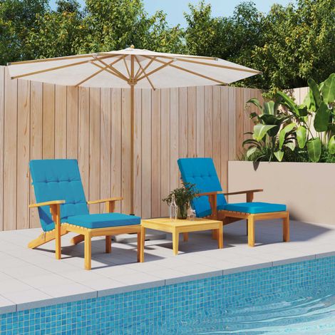 Lot de 2 Coussins,Coussins de Chaise Siège longue bleu clair tissu oxford -AD54490 (1/5)