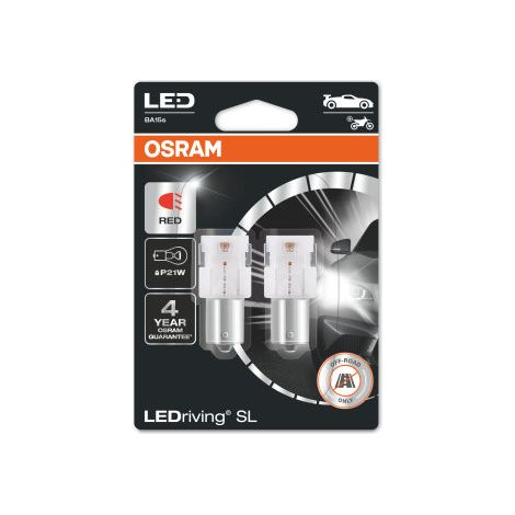 2X AMPOULES LEDRIVING SL P21W LED ROUGE 7506DRP-02B 1156 OSRAM (1/3)