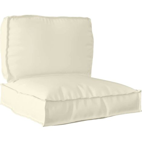 Set di Cuscini per Pallet 2 pcs Crema Tessuto Oxford vidaXL (1/5)