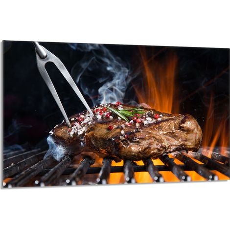 Plaque de protection en verre pour le poêle 80x52 Grill (1/5)