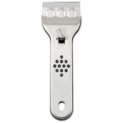 Stainless steel scraper with 10 replacement blades, for induction hobs, windows, tiles, glass and mirrors. (1/5)