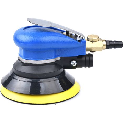 Ponceuse à air pneumatique, Ponceuse à air pneumatique 5in 10000 TR/Min, Collecte de poussière de Machine de Polissage de Cire pour Le Travail du Bois de Soins de Peinture de Voiture  -bleu,AAFGVC
