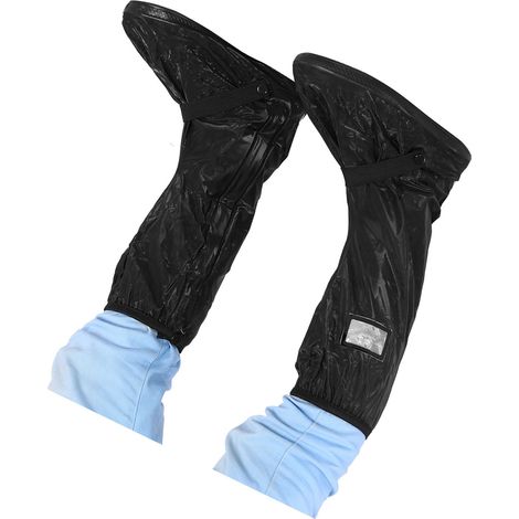 Couvre-chaussures imperméables et antidérapants pour moto, scooter, vélo, idéal par temps de pluie et de neige, noir, taille M (1/5)