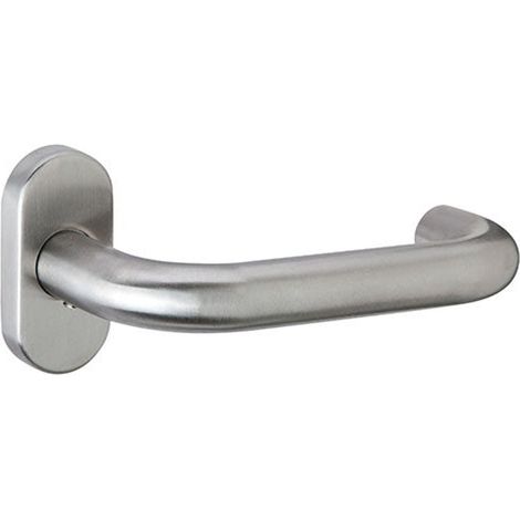 Manilla puerta metálica PVC acero inoxidable roseta ovalada '603' (1/4)