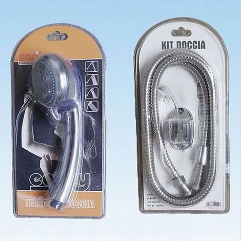 Cleafe - Doccetta Multigetto Soffione Doccia Bagno Telefono Tubo 1,8mt Supporto Muro 52044 - (1/3)