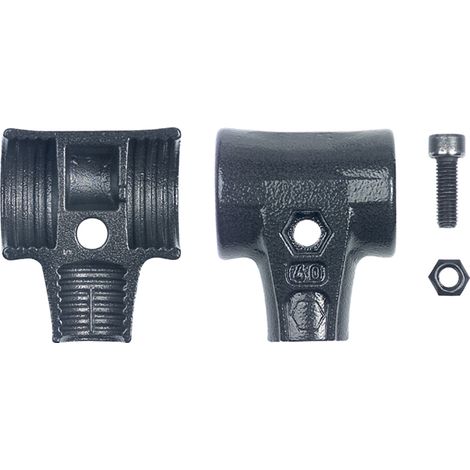 Wiha Hammerschalen Set mit Schraube und Sicherungsmutter für Safety Schonhammer 60 (26671)