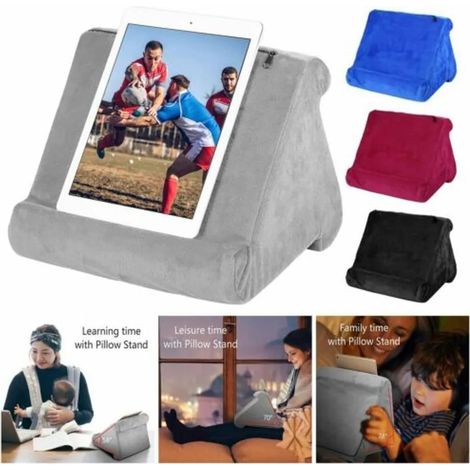 Soporte de tableta cojín, soporte de teléfono tableta libro, compatible con Apple Samsung Galaxy eReader libro en cama sofá coche mesa (1/4)