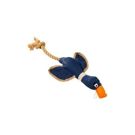 House of Paws Navy Duck Canvas Thrower Dog Toy - 267633