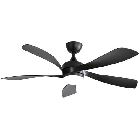 Ventilateur de plafond de 132 cm avec éclairage LED – 3 couleurs de lumière à intensité variable, fonction mémoire, 6 vitesses, moteur CC ultra-silencieux avec mode été/hiver (rotation inversée), minu (1/5)