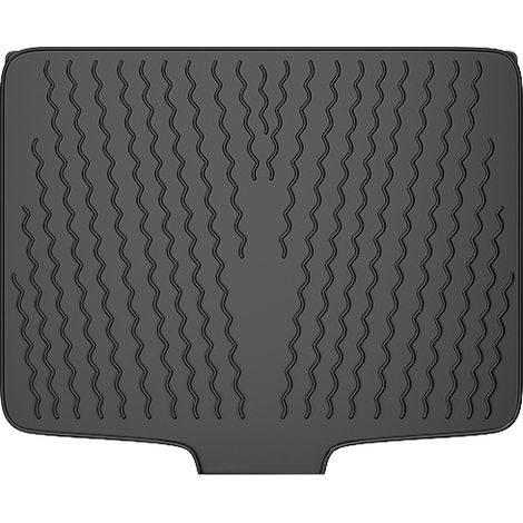 Silikon-Abtropfmatte für Küchenarbeitsplatten, mit integrierter Abtropfschale, rutschfeste Abtropfmatte (schwarz, 1 Stück). (1/5)