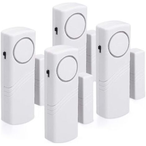 HOXILEELEO - Allarme porta e voce - Kit di 4 allarmi anti-intrusione senza fili - Protezione contro il furto con scasso - Operazione - 100 dB (1/5)
