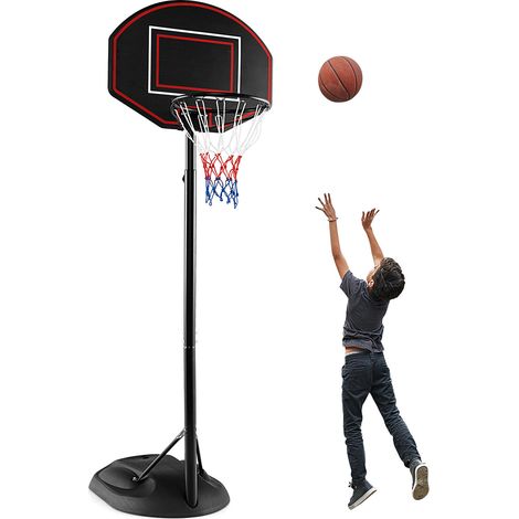 COSTWAY Portable Basketball Hoop Basketball Goal System Adjustable Basketball Stand (1/5)