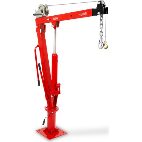 EBERTH Pickup Kran 900 kg mit Seilwinde 360° Drehkranz klappbar Bodenmontage Lasthaken Kette & 1750 mm Hubhöhe (1/5)