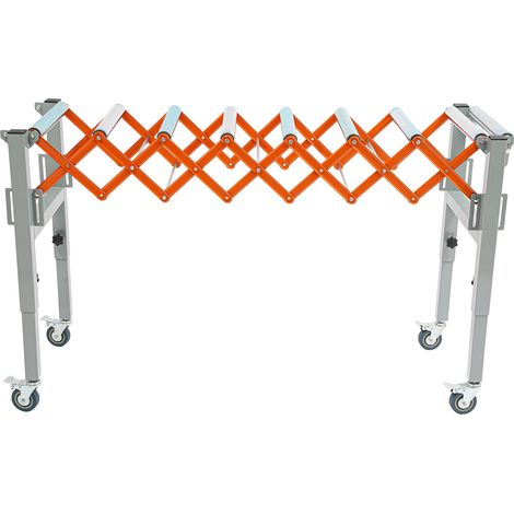Transportador de rodillos ajustable, mesa transportadora ajustable con pantalla de báscula, cinta transportadora giratoria, portátil, flexible y extensible, 130 cm (1/5)