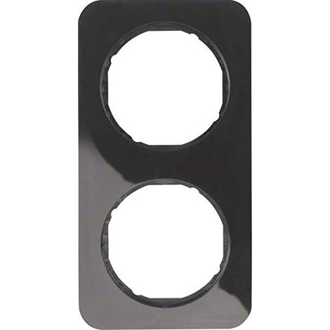 HAGER R.1 CADRE R1 2 ÉLÉMENTS NOIR BRILLANT BERKER 10122145