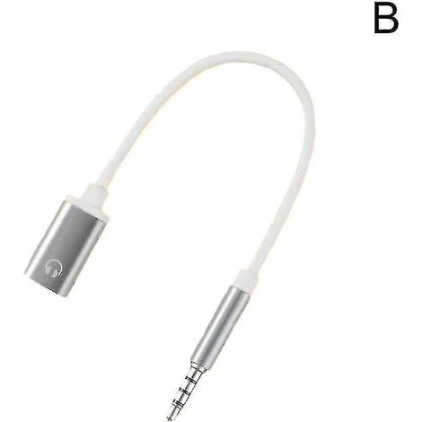 Adaptateur casque 3,5 mm mâle vers USB-C femelle, anneau analogique plat vers rond