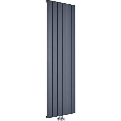 Milano Skye Anthracite Vertical Column Single Panel Aluminium Radiator - 1800mm x 565mm
