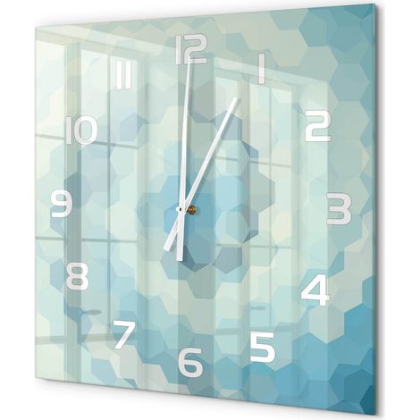 Grande Horloge Murale Carrée Originale en Verre Silencieuse Design Moderne Salon Arrière-plan abstrait 60x60 cm (1/5)