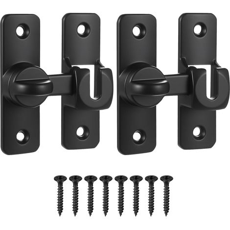 2 Pcs Loquet Porte Coulissante 90°/180°, Verrou Porte Coulissantes, Verrou Serrure de Fermeture Coulissante Interieure Exterieur, Loquet de Bascule pour Jardin Chambre Fenêtre