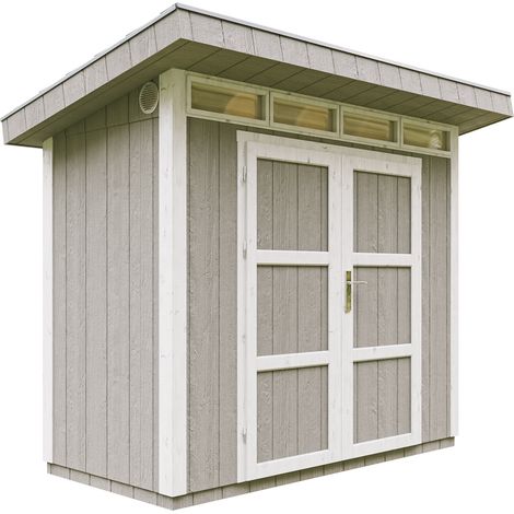 Casetta da Giardino di QUALITÀ PREMIUM 3m²-L161xW294cm-con Pavimento, Tegole Bituminose,Set di Vernici-Costruzione con pannelli LP Smartside-Capanno da giardino - TIMBELA M901A- Tundra Grey (1/5)