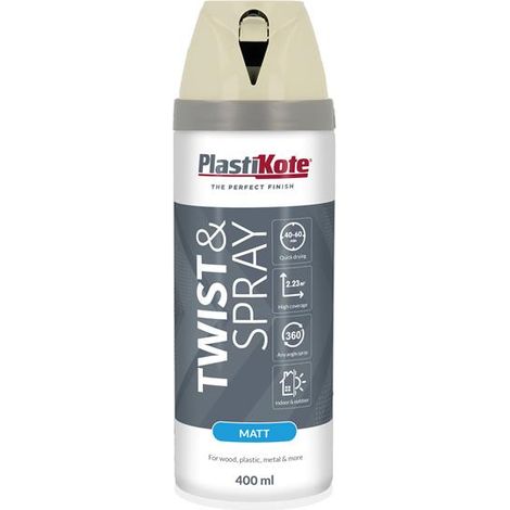 PlastiKote 440.0023118.076 Twist & Spray Matt 400ml Georgian Stone PKT23118