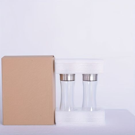 Set of 2 robust stainless steel salt and pepper mills — Equipped with adjustable ceramic grinding mechanisms (1/5)